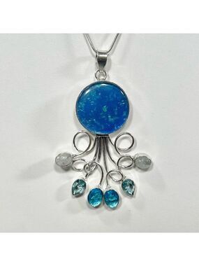 Doublet Opal Moonstone 925 XL Gemstone Pendant
